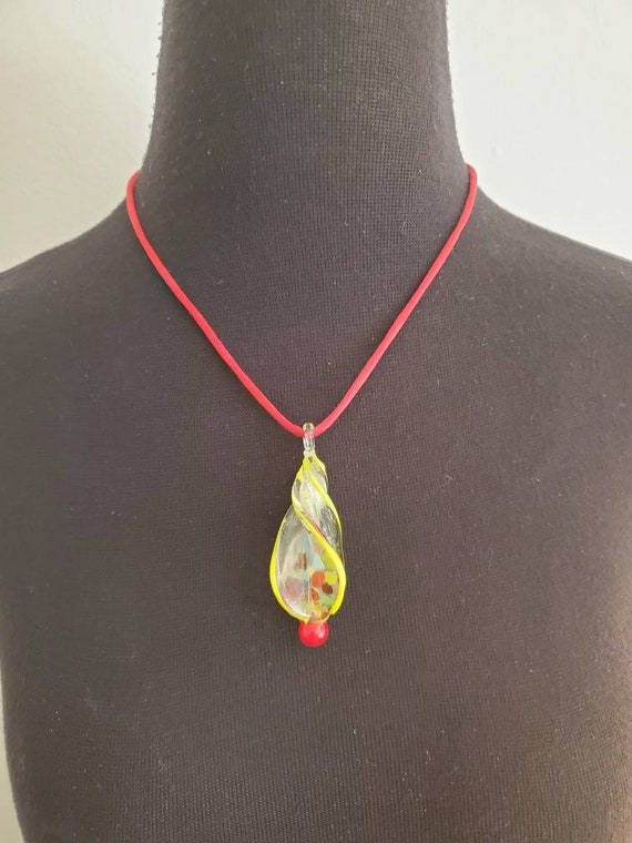 Mid Century Murano Glass Pendant Necklace - image 1