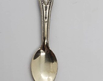 Vintage Fred Harvey Era NAVAJO Indian Silver Turquoise SPOON Pin