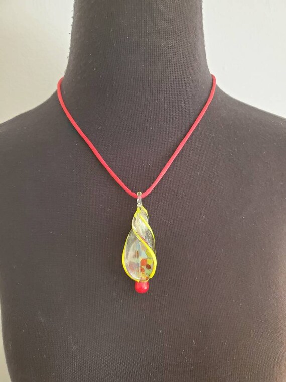 Mid Century Murano Glass Pendant Necklace - image 3