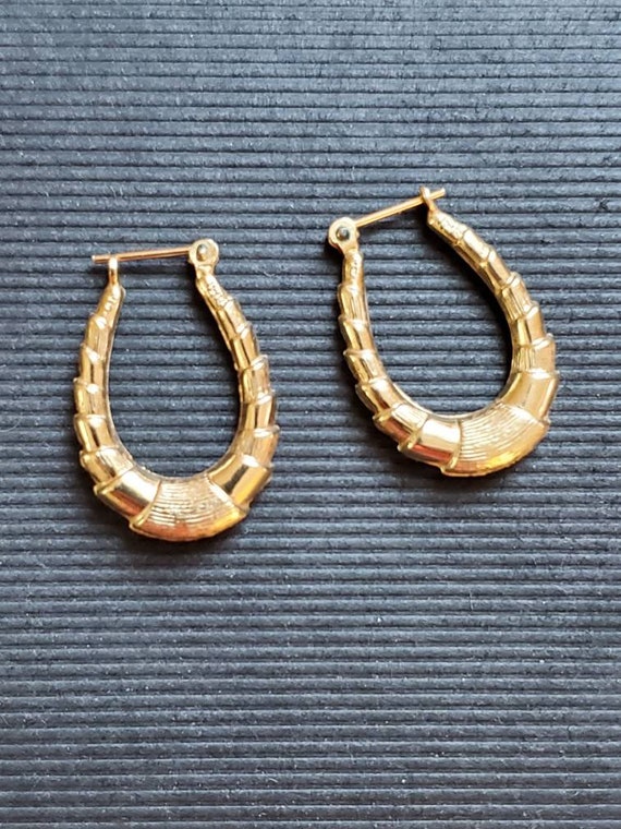 SMC 14 Karat Yellow Gold Hoop Earrings - image 1