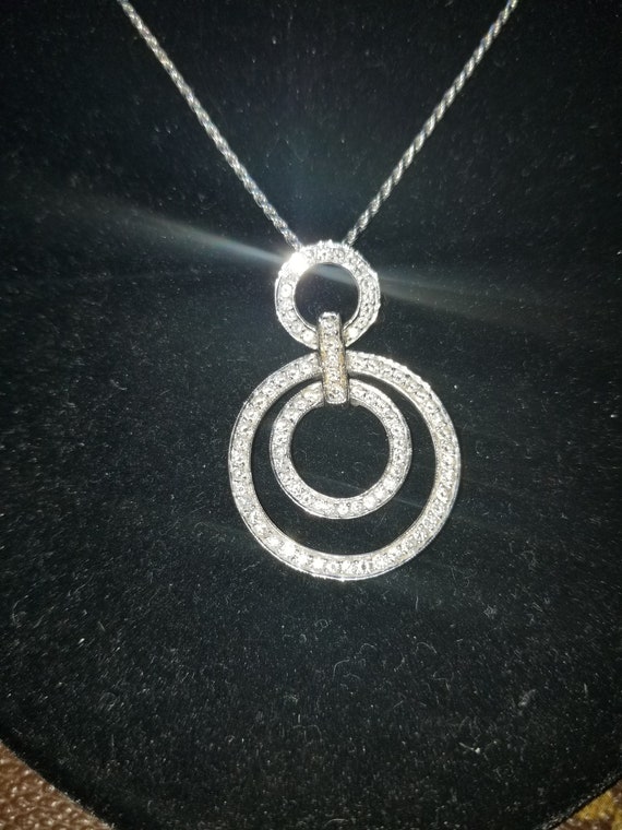 14k White Gold Necklace an 18K White Gold an Diam… - image 3