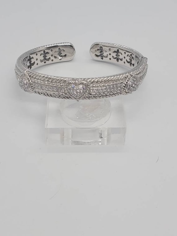Judith Ripka Sterling Silver Cubic Zirconia Stones Hearts Open