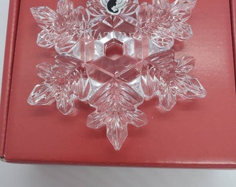 Waterford Crystal Snowflake Christmas Tree Ornament With Original Box And Papers