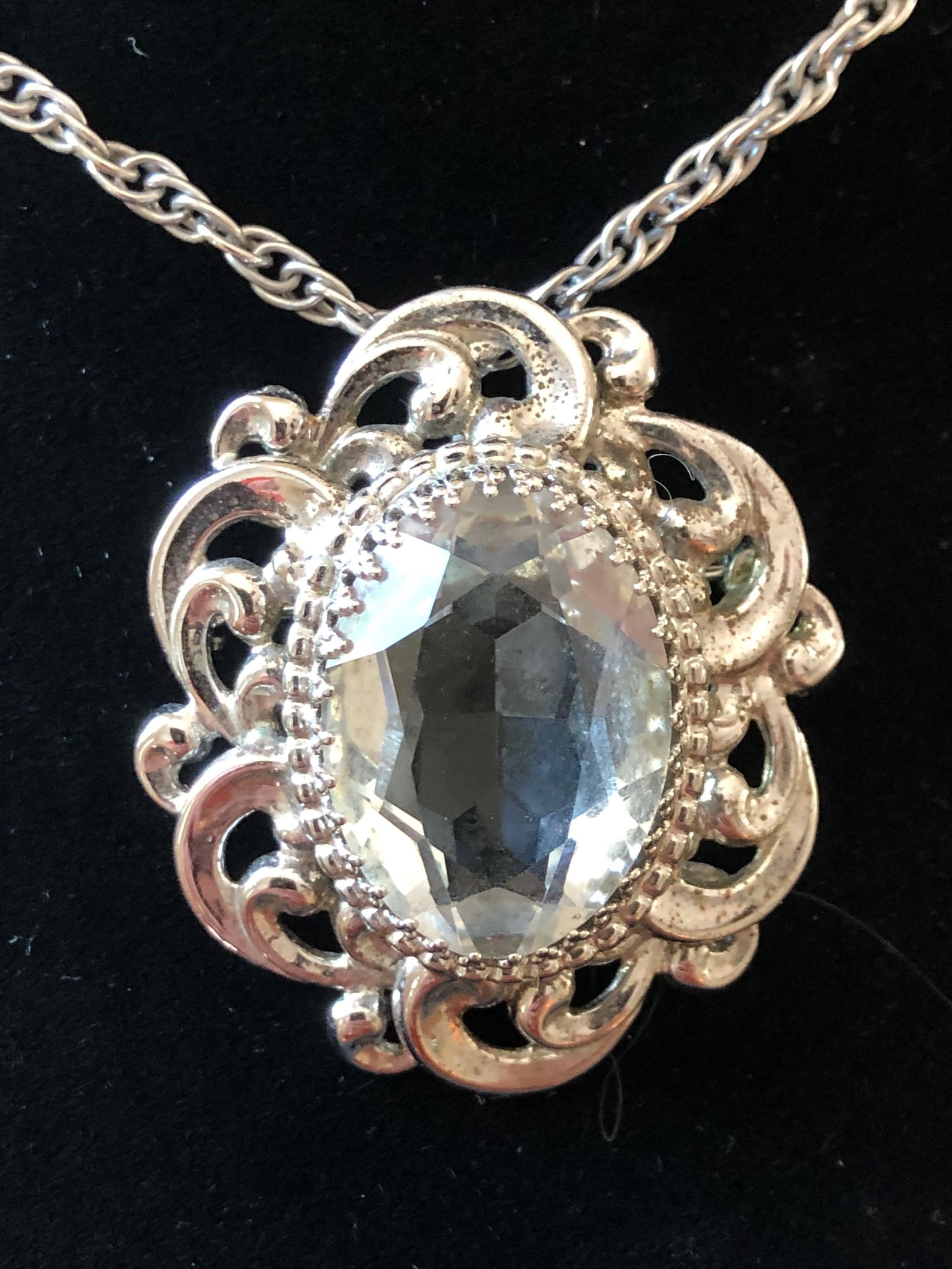 Danecraft Sterling Silver and Crystal Pendant Necklace or Etsy