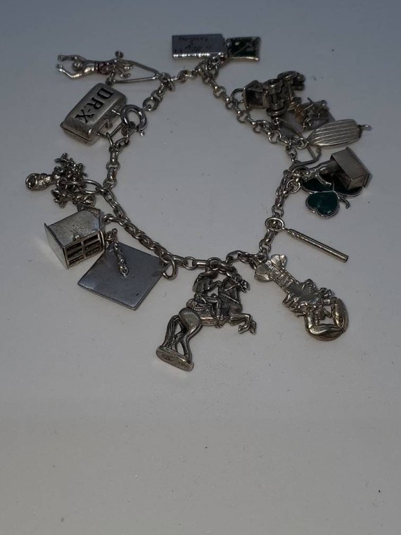 Vintage Sterling Silver Charm Bracelet That Features 15 Individual Charms -  Etsy