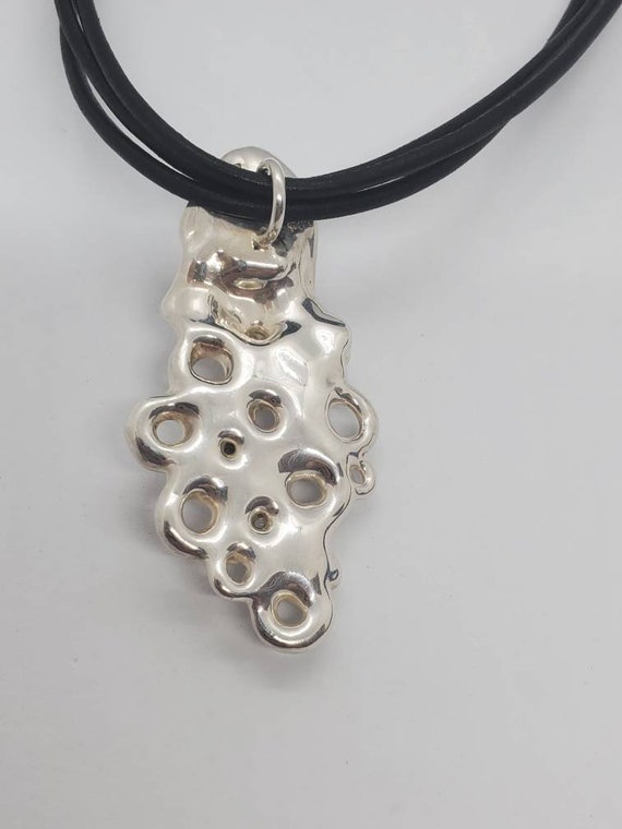 Sterling Silver Modernized Pendant Necklace With … - image 7