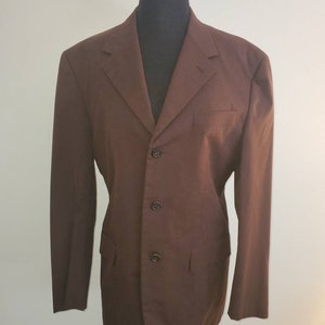 Prada Vintage Chocolate Brown Men&#39;s Three Button Sports Coat Size 38 Regular