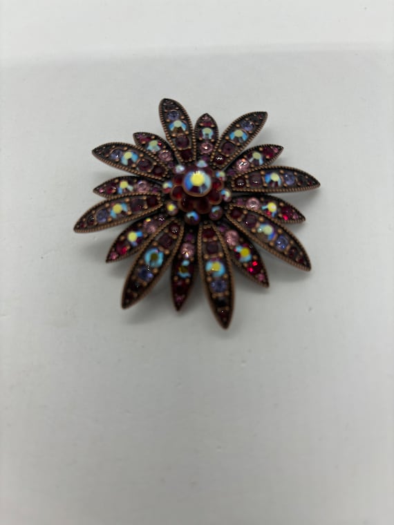 Joan Rivers Swarovski Crystal Multi Color Brooch … - image 1