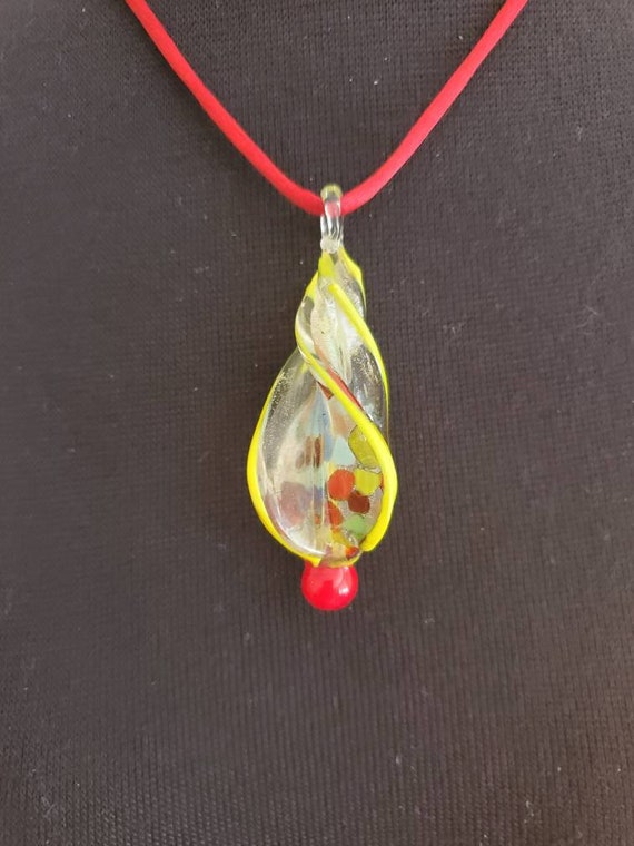 Mid Century Murano Glass Pendant Necklace - image 4