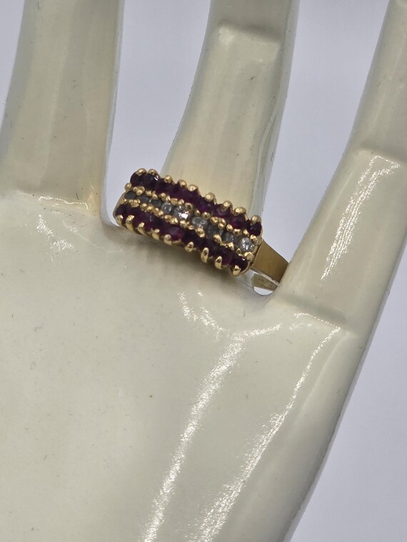 Ruby Diamond And 14 Karat Yellow Gold Vintage Clu… - image 2