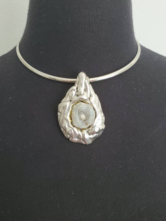 Antique Egyptian BES Sterling Silver And Crystal … - image 3