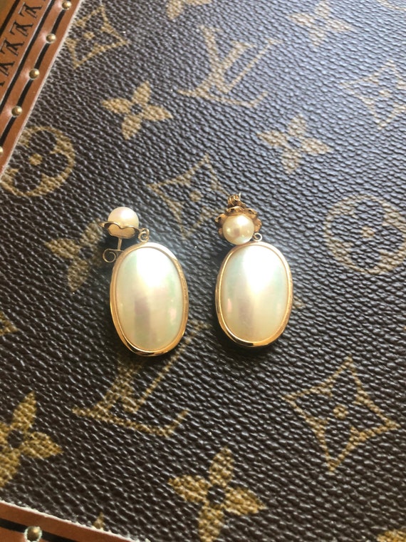 Antique Very Large 14k gold and Mother of Pearl D… - image 2