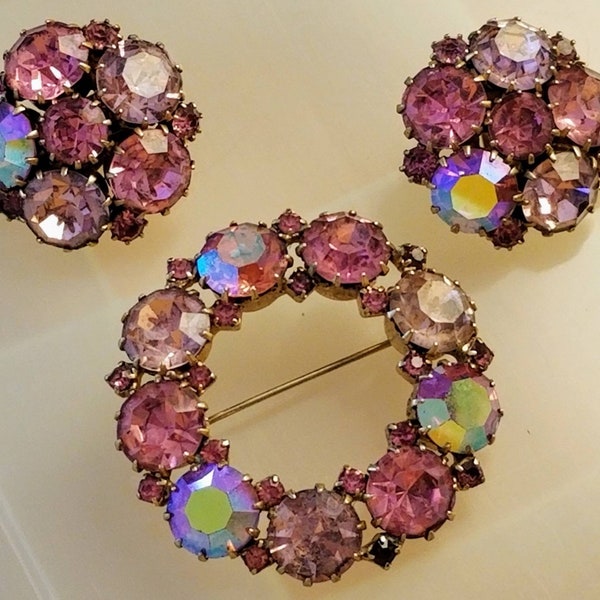 Vintage Karu Brooch an Earring Set