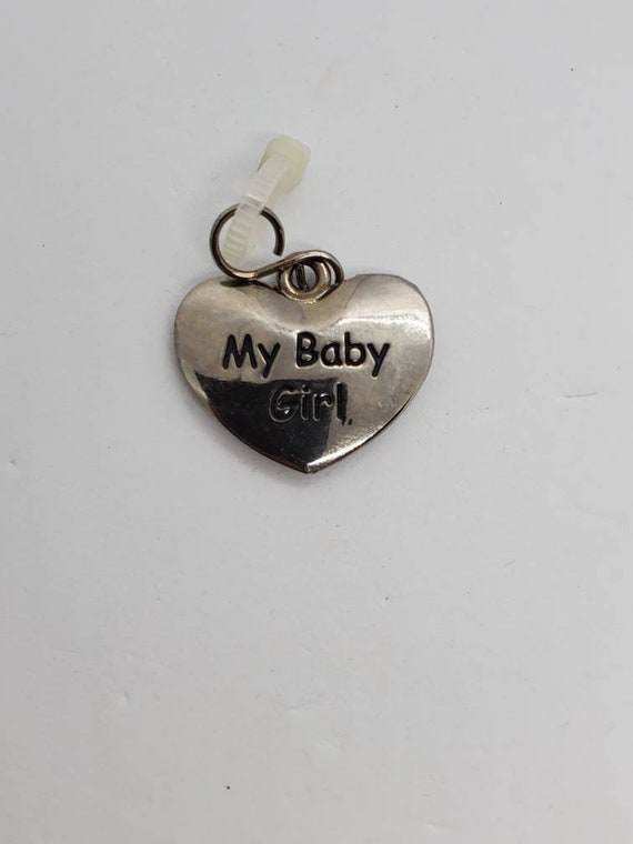 My Baby Girl Silver Plate Heart Charm
