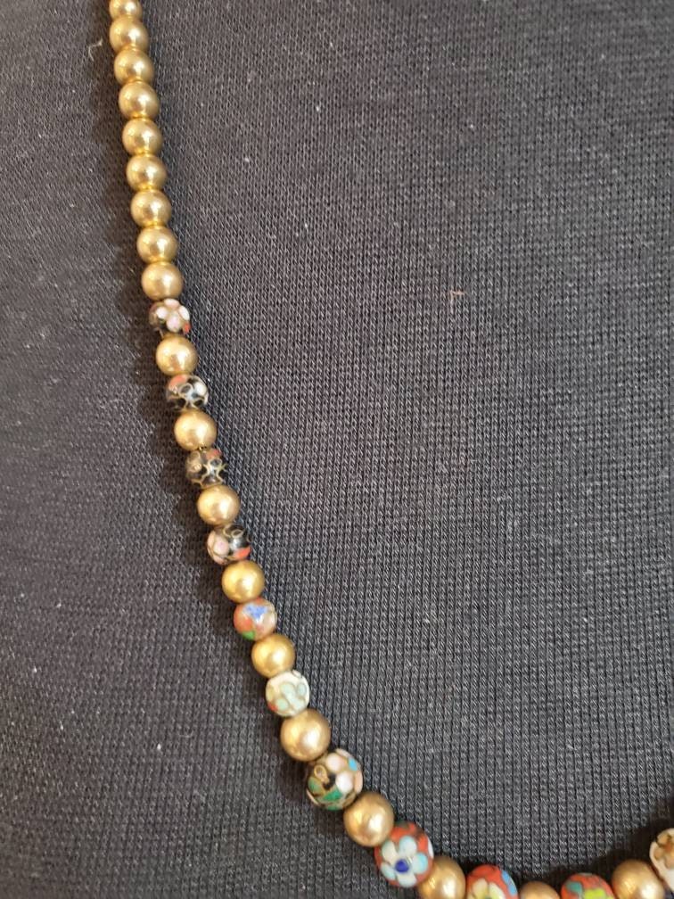 Vintage Graduated 14kt Yellow Gold and Cloisonne Add A Bead Etsy UK