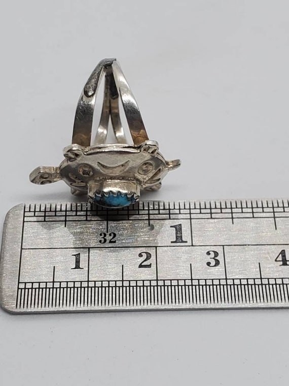 E BeGay Sterling Silver And Turquoise Turtle Ring… - image 5