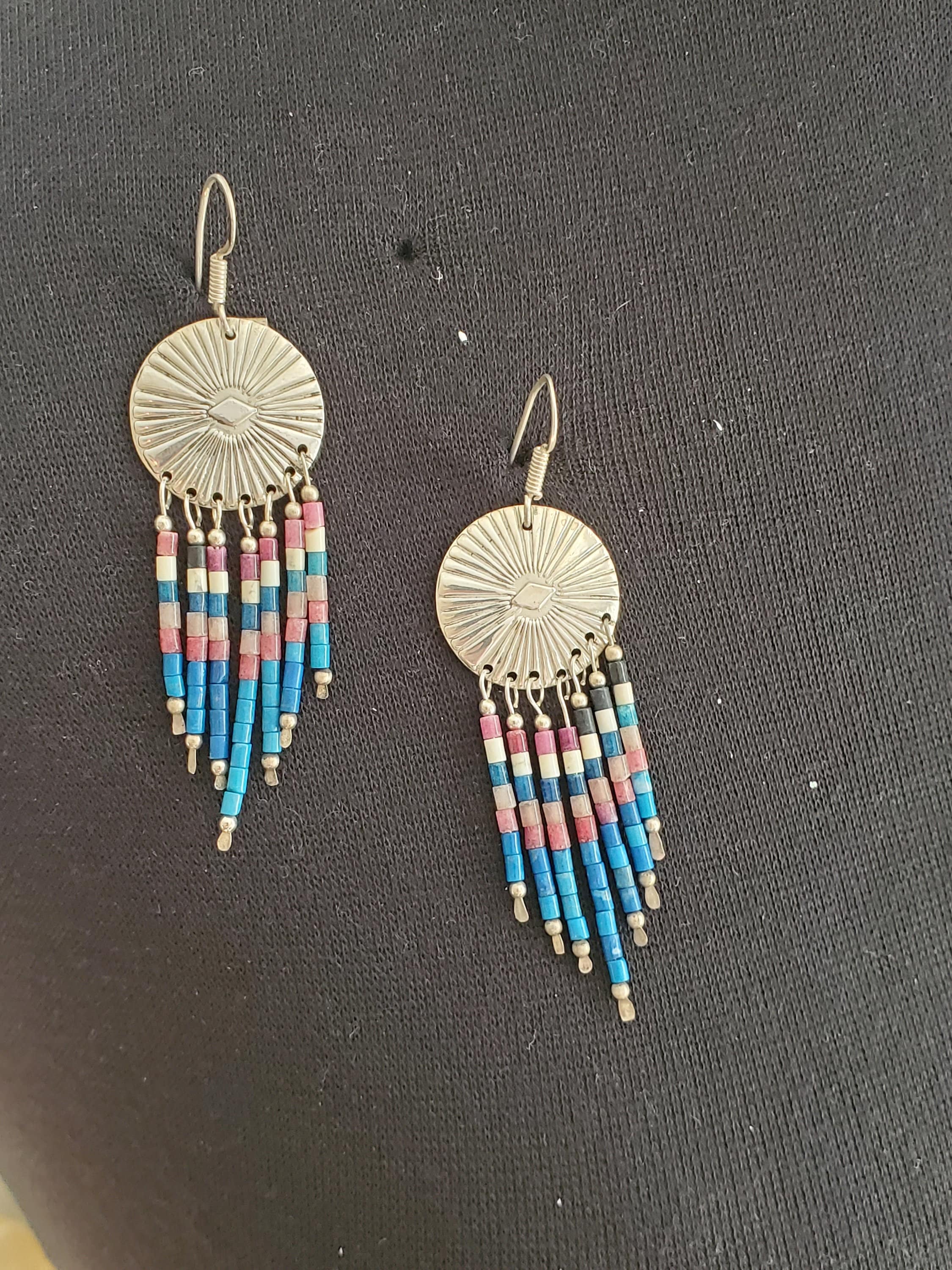 Vintage 925 Southwestern Mexican Dream Catcher Earrings Etsy UK