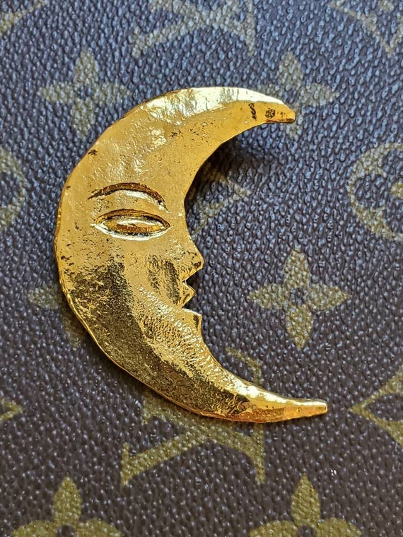 Carole Saint Germes Paris Half Moon Gilt Brooch V… - image 8