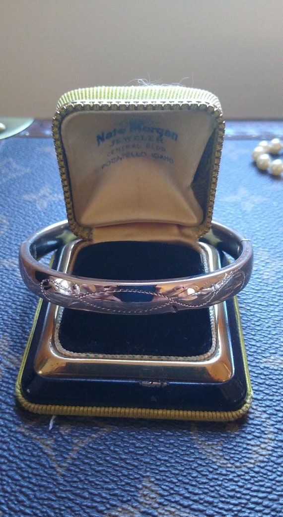 Sterling Silver 8mm Hand Engraved Bangle Bracelet