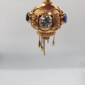 1960s 18 Karat Yellow Gold Multi Gemstone Sputnik Pendant