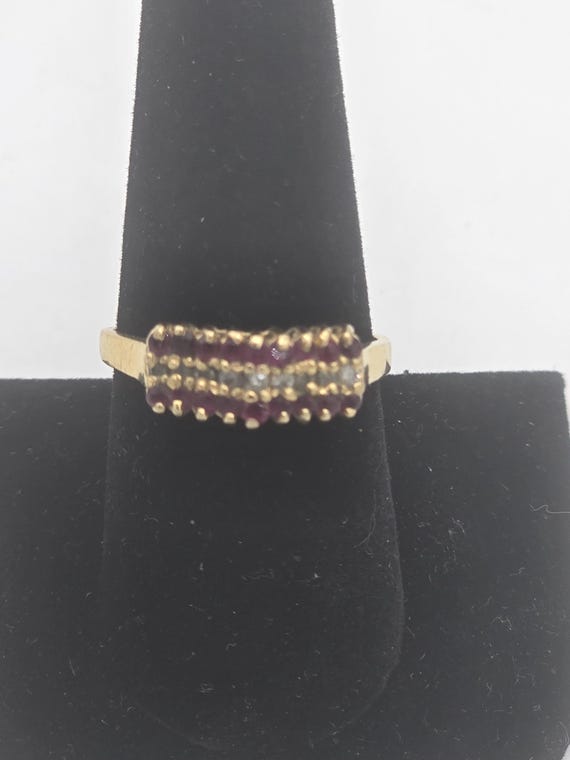 Ruby Diamond And 14 Karat Yellow Gold Vintage Clu… - image 1