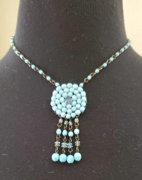 Native American Sterling Silver an Beaded Necklace