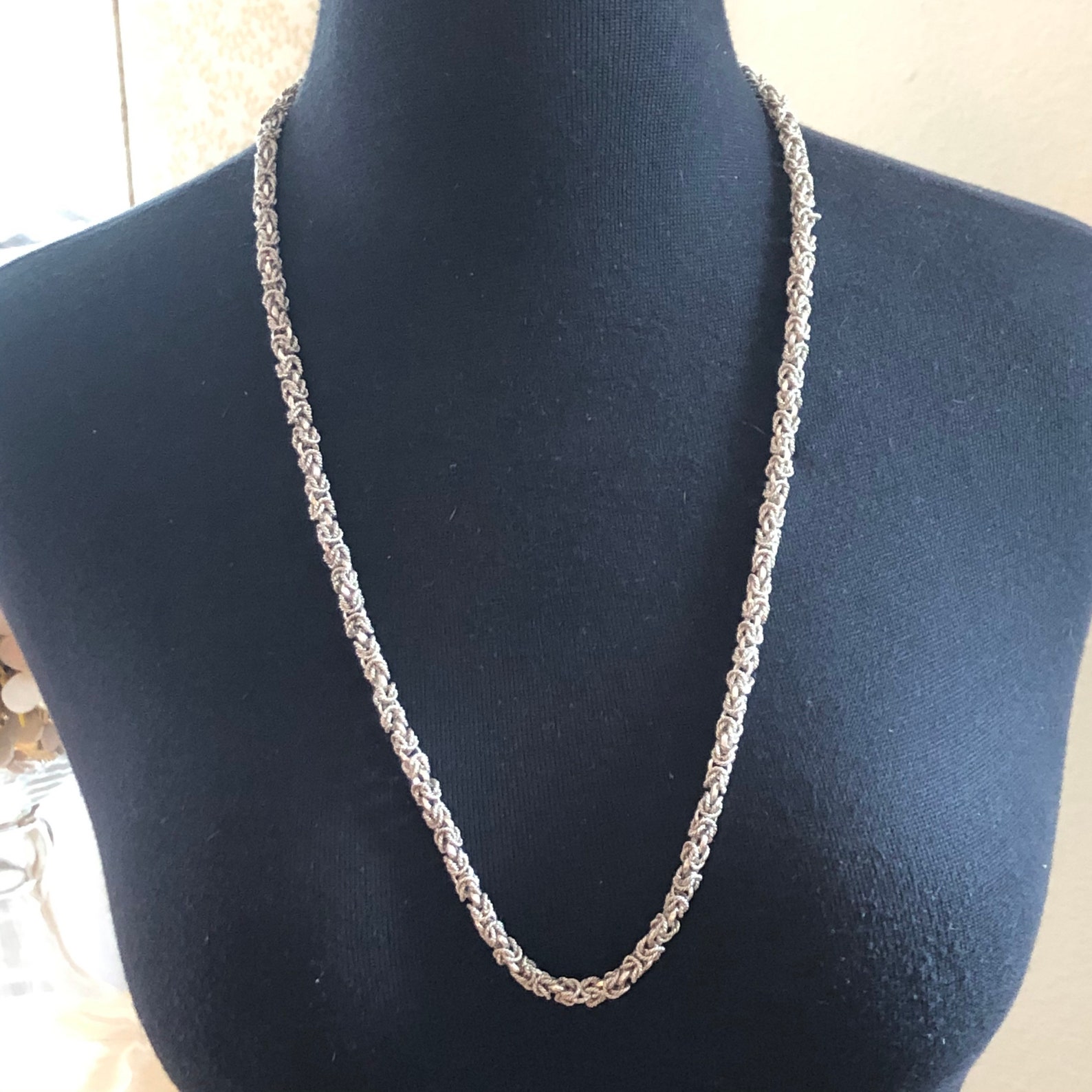 28 inch sterling silver multi link necklace 1950s Etsy