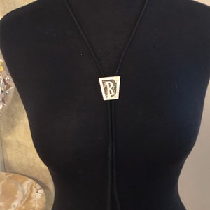 Navajo Sterling Silver AA Bolo Tie Monogram “R” 1970s