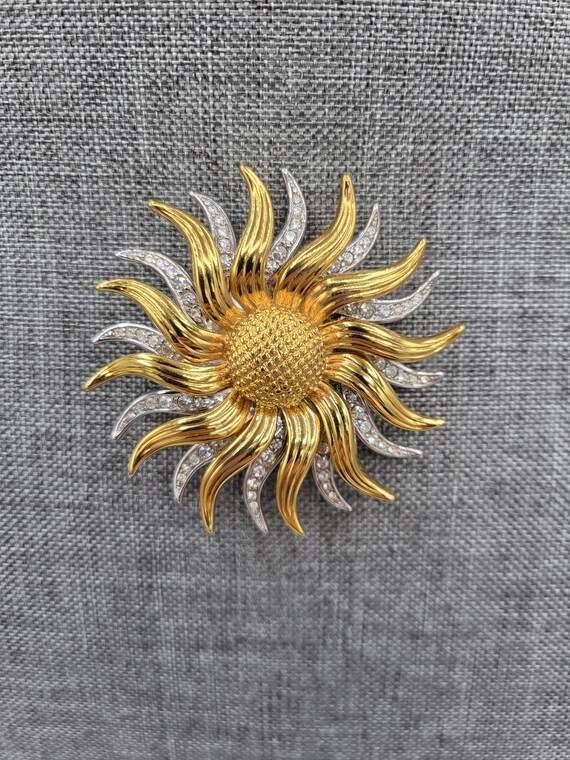 Kenneth Jay Lane KJL Rotating Gold Tone and/ Silv… - image 1