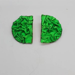Vintage 1980s Neon Green Pierced Earrings Unsigned