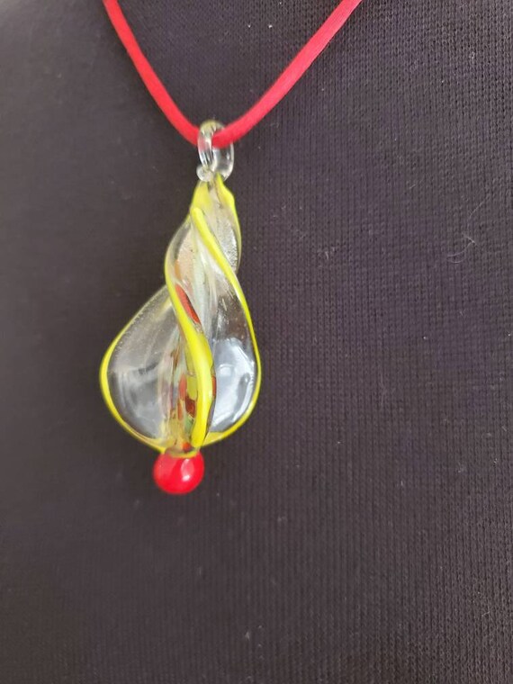 Mid Century Murano Glass Pendant Necklace - image 5