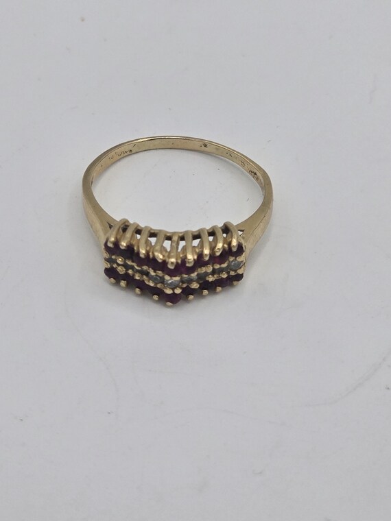 Ruby Diamond And 14 Karat Yellow Gold Vintage Clu… - image 3