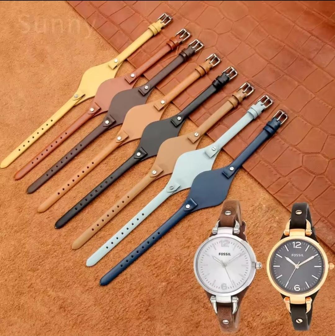 Genuine Leather Watch Strap, Slim Elegant Replacement Band for Women,…