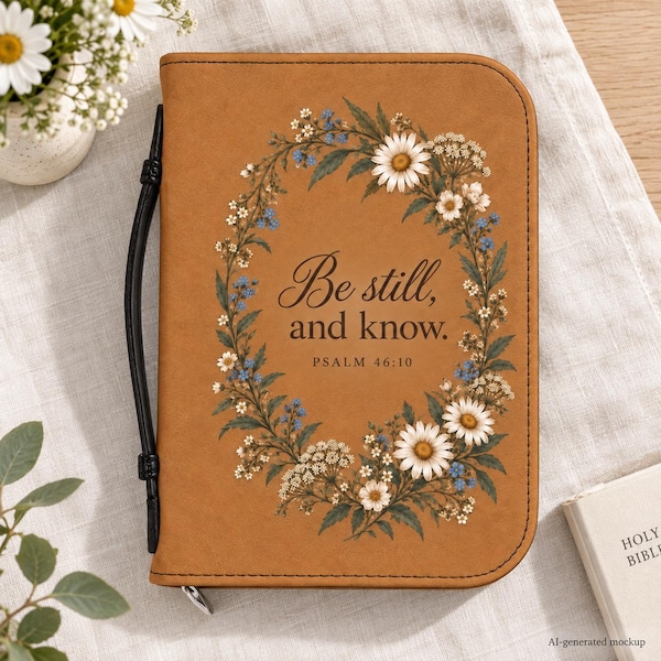 Floral Bible Cover for Women (Psalm 46:1)