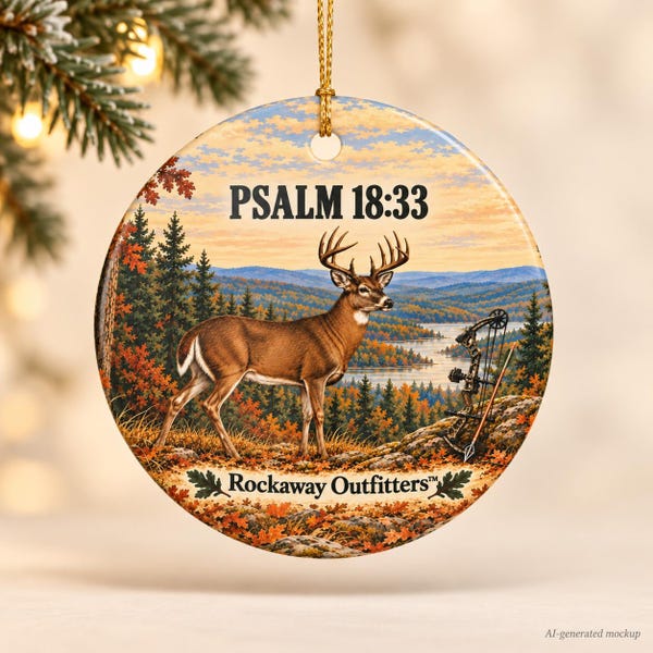 Bow Hunter Christmas Ornament (Psalm 18:33)