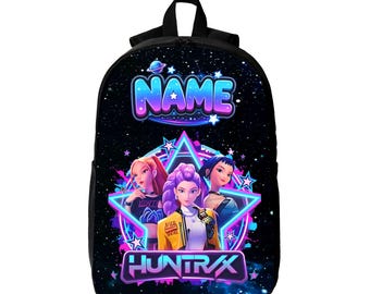 Personalized K-Pop Inspired Galaxy Backpack, Custom Name School Backpack, Anime Style Bookbag, Cute Gift for Kids Teens Girls Boys
