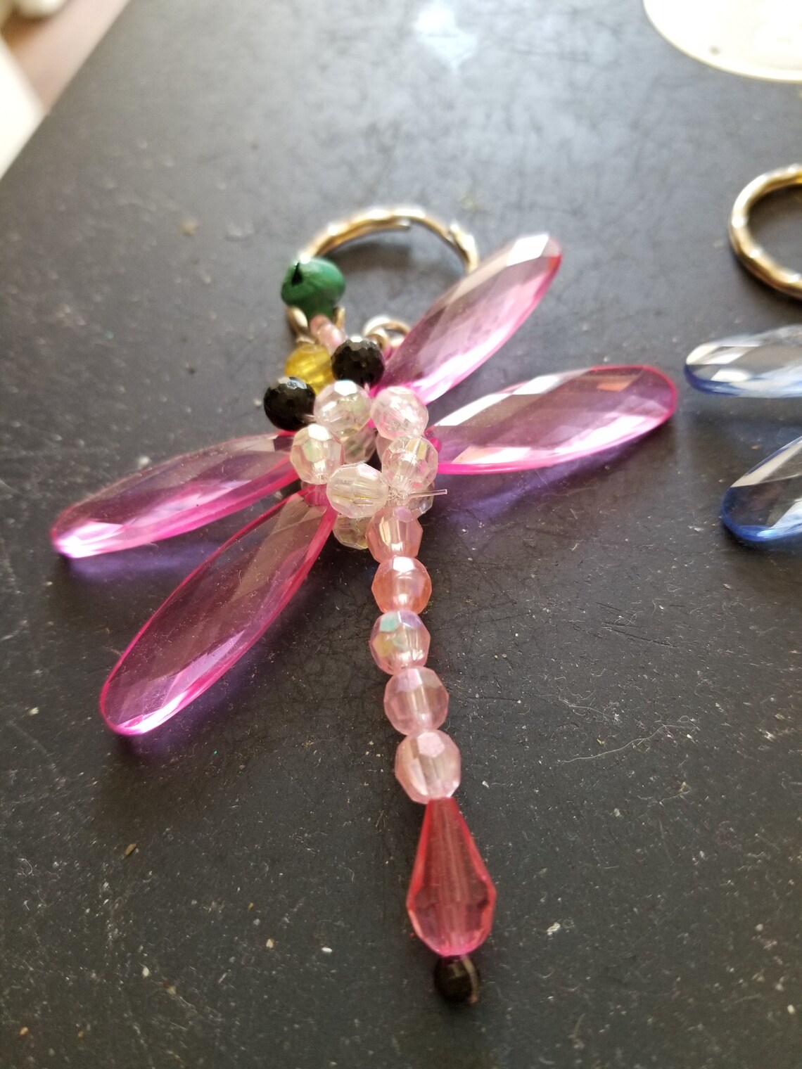 Dragonfly bead keychain Etsy