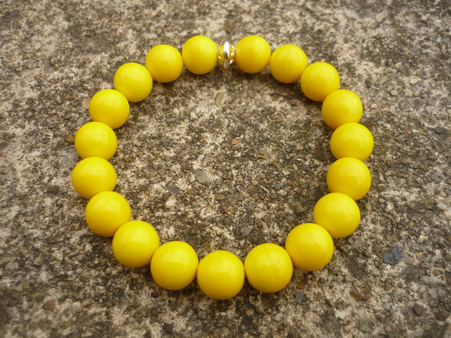 Yellow bracelet yellow stretch bracelet yellow elastic Etsy