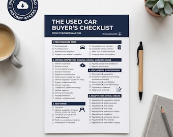 Checkliste für Gebrauchtwagenkäufer - Der vollständige Prüfleitfaden (PDF Digital Download)