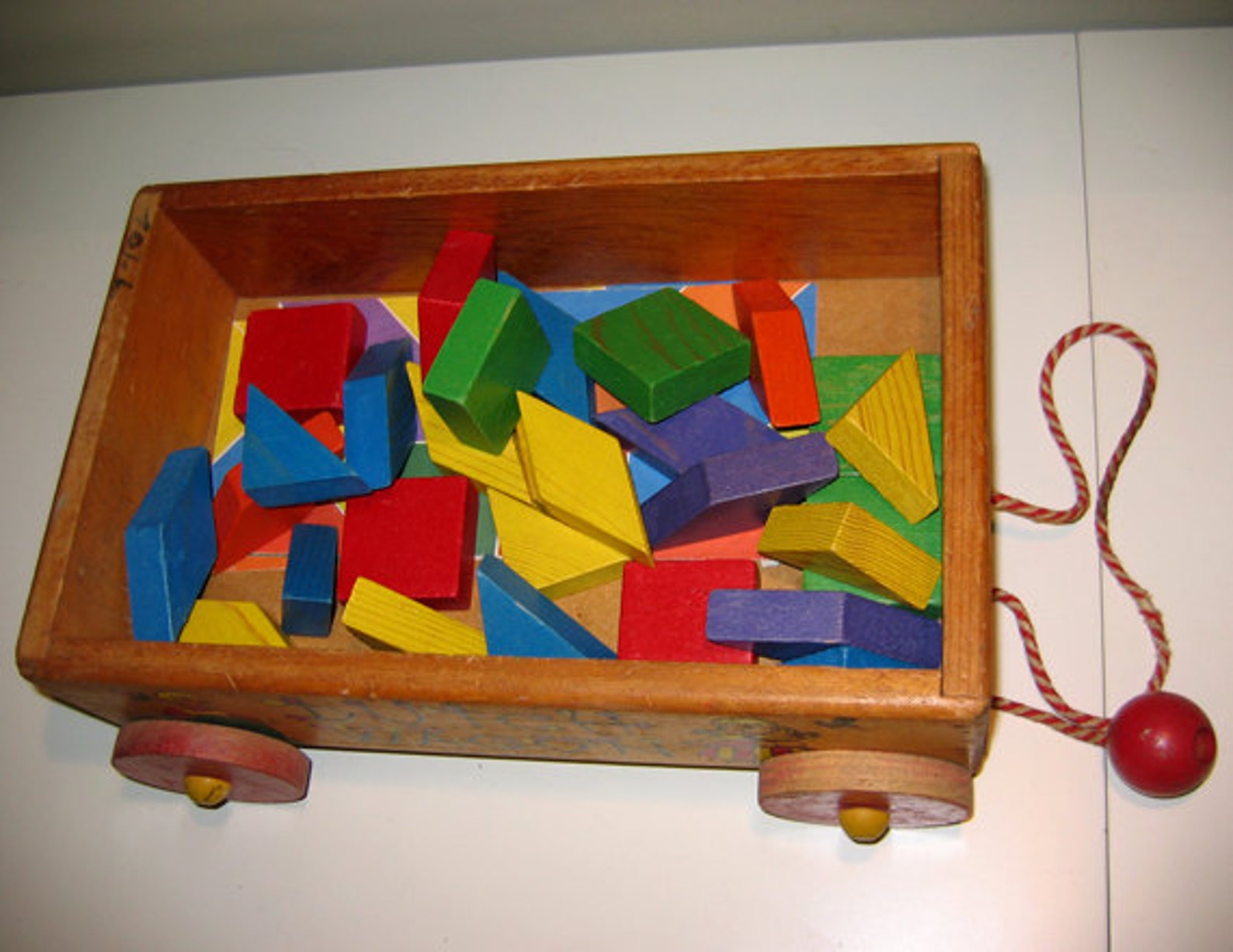 RARE Vintage Wooden Toy Puzzle Pull Wagon Marked Dutch Wagon Etsy