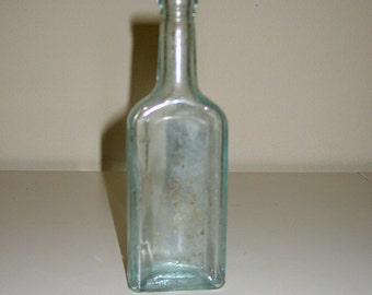 Vintage Chas H Fletcher Castoria Aqua Apothocary Bottle circa 1920's