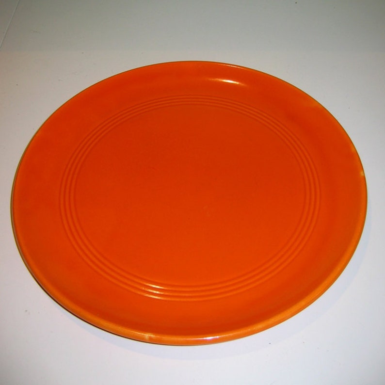 Rare Vintage Edwin Knowles Orange Utility Ware Plate Etsy
