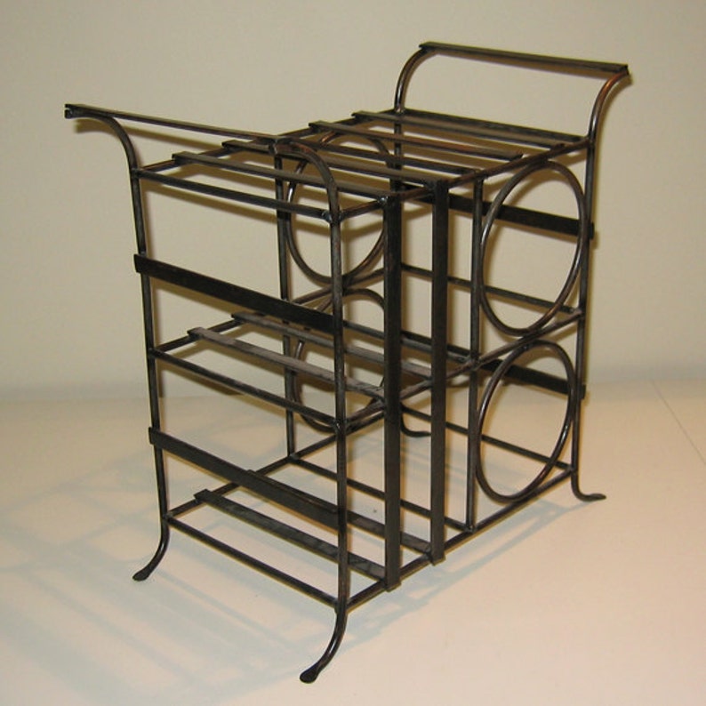 Wine Rack Industrial Style Welded Steel Etsy