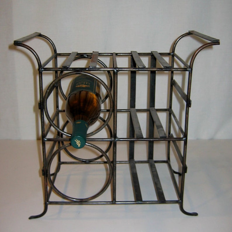 Wine Rack Industrial Style Welded Steel Etsy