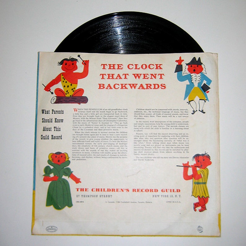 Vintage 1950's the Clock That Went Backwards LP Vinyl Album, A CRG