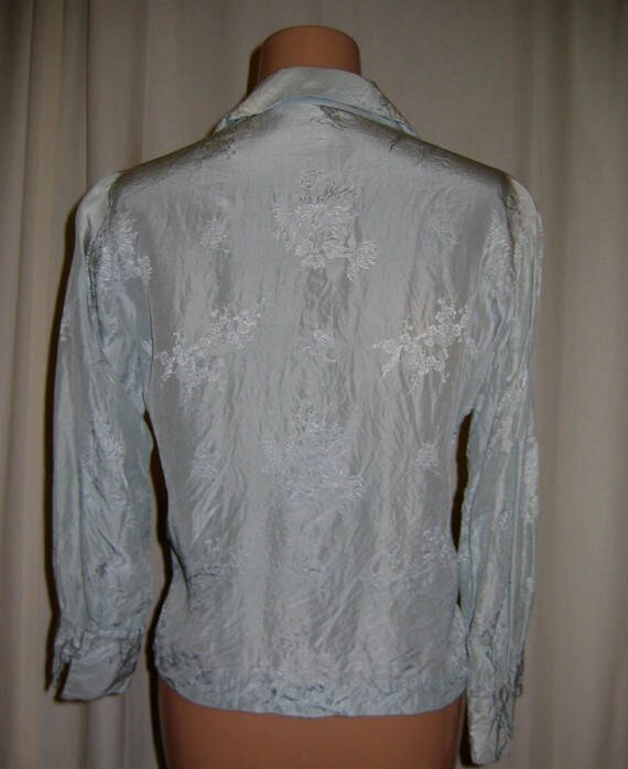 Antique Silk Blouse, Light blue, Women's Size 8,