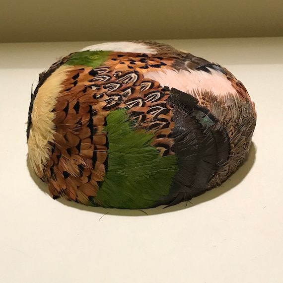 Vintage 1950's Feather Pillbox Hat by Joseph Magni