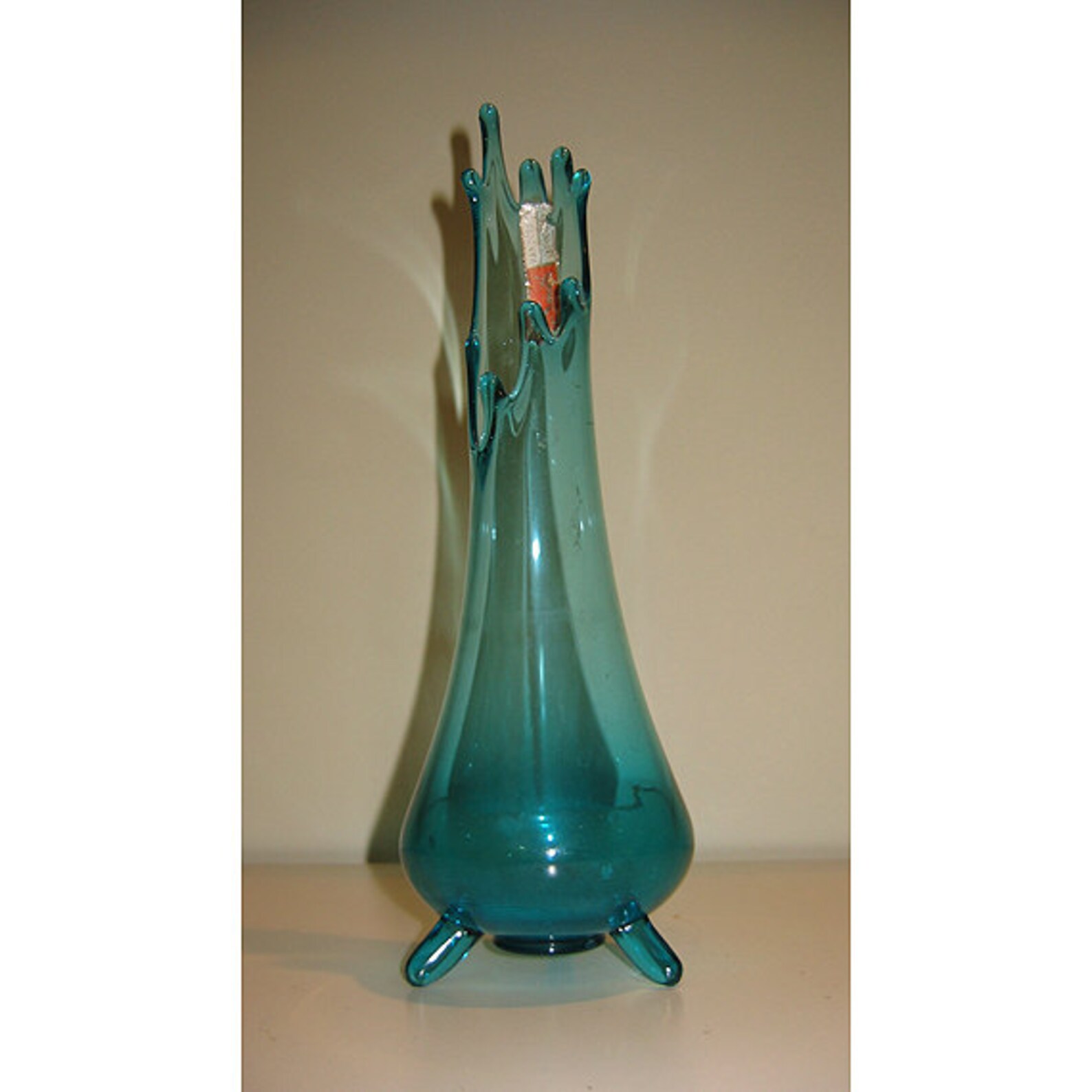 Vintage 1960s L.E.Smith Swung Glass Vase with 3 Atomic Style Etsy