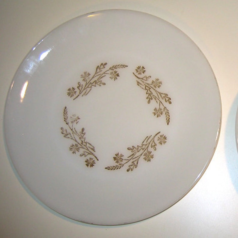 Vintage 1960s Federal Milk Glass Gold Wheat Pattern Plate and Etsy