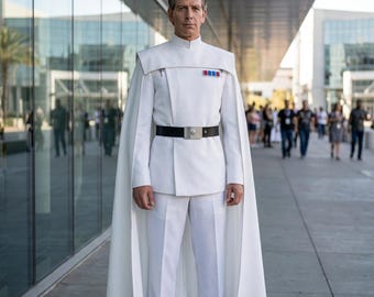 Keizerlijk officier-cosplaykostuum met leren riem – op Star Wars geïnspireerd wit officierskostuum